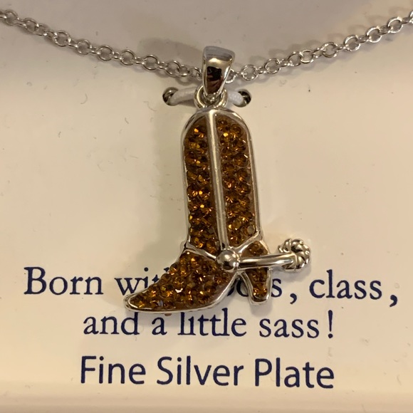 belk Silverworks Jewelry - Silver-Tone Cowboy Boot Pendant Necklace